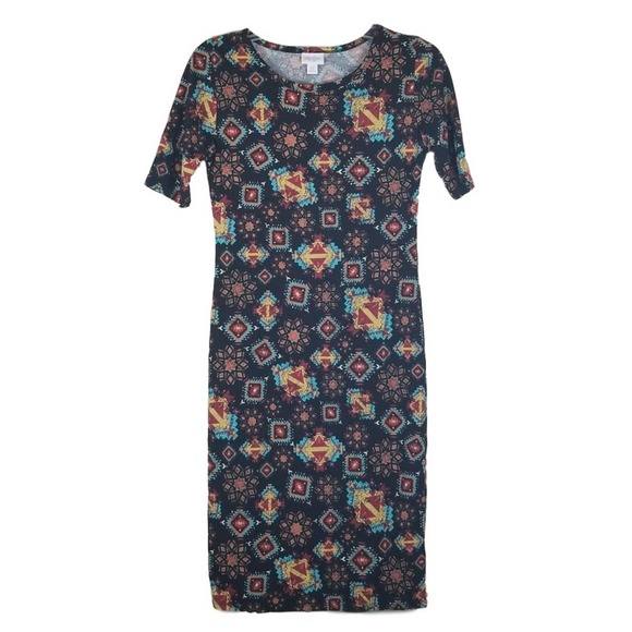 LulaRoe Aztec Print Julia Dress ~ Size XS/Extra Small - Picture 2 of 8